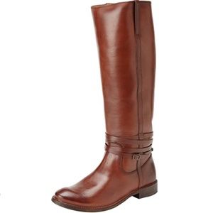 Frye Shirley Riding Plate Boots in Redwood